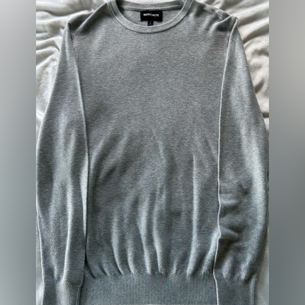 *Bonobos Gray Merino Wool Crewneck Sweater Men's Medium Lightweight Pullover*